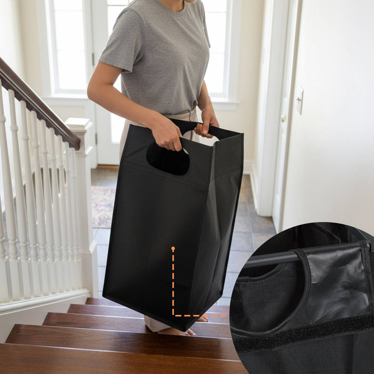 Laundry Sorter with 2 Removable Bags and Shelf