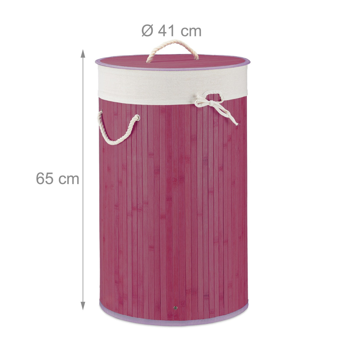 Laundry basket bamboo round