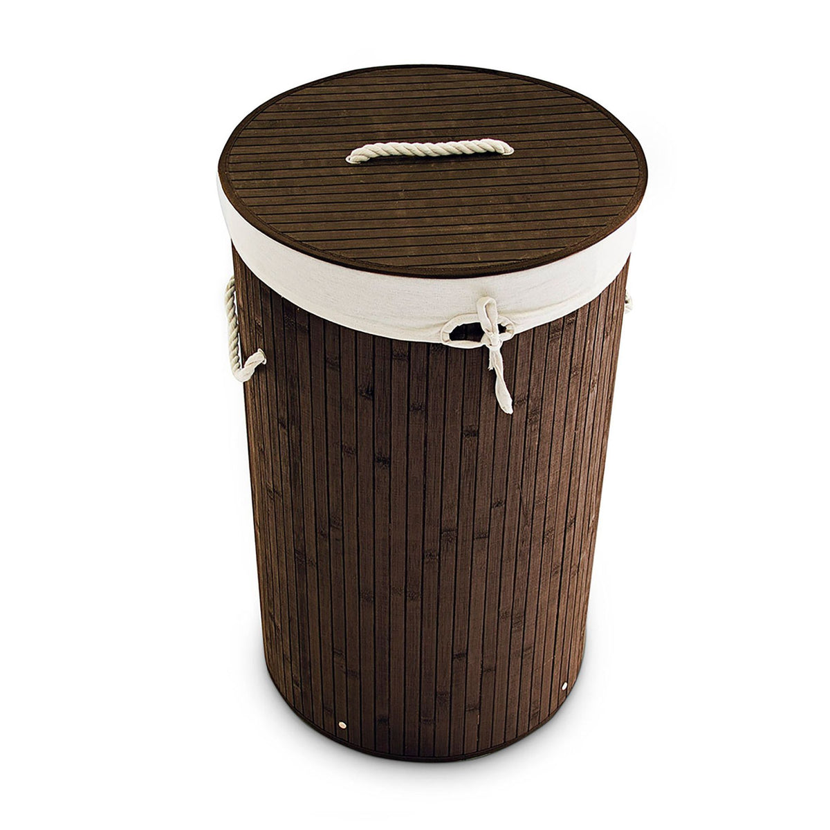 Laundry basket bamboo round