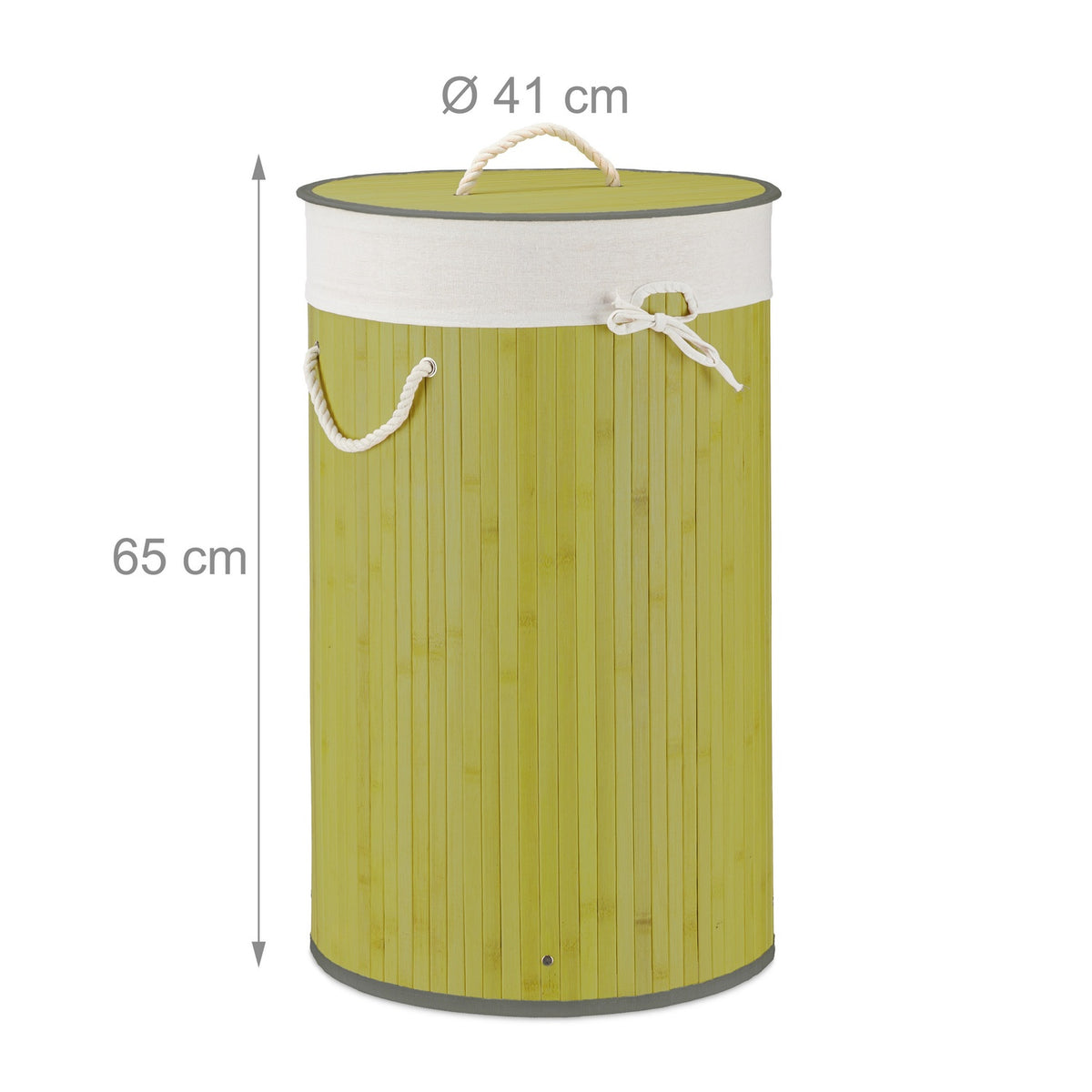 Laundry basket bamboo round