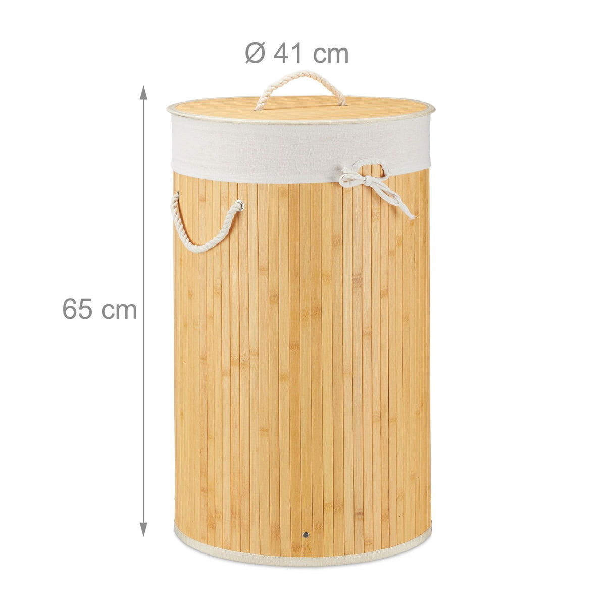Laundry basket bamboo round