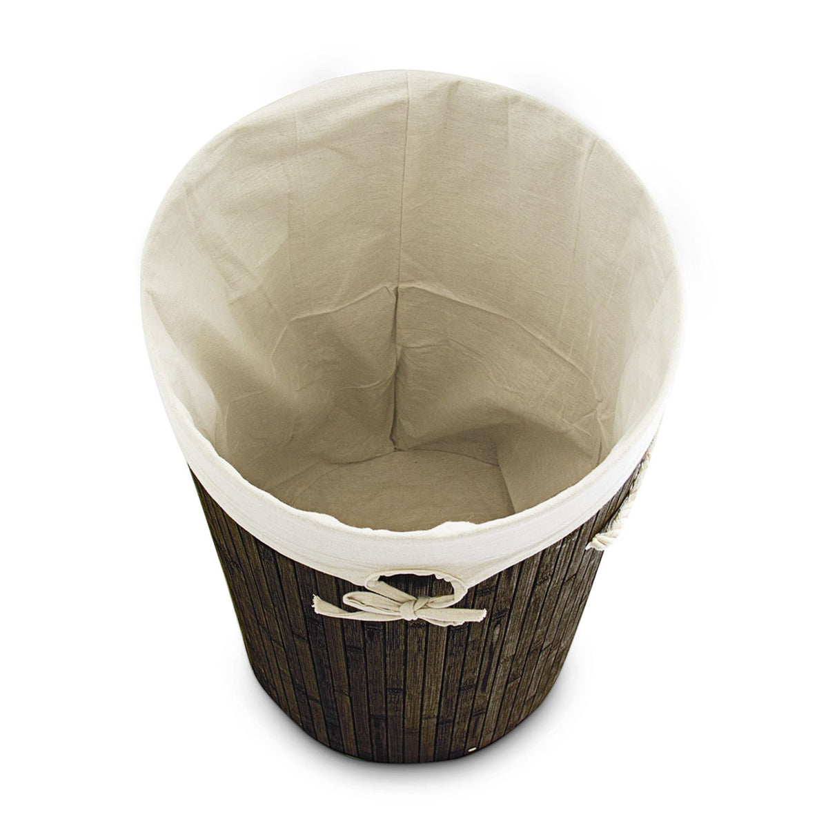 Laundry basket bamboo round