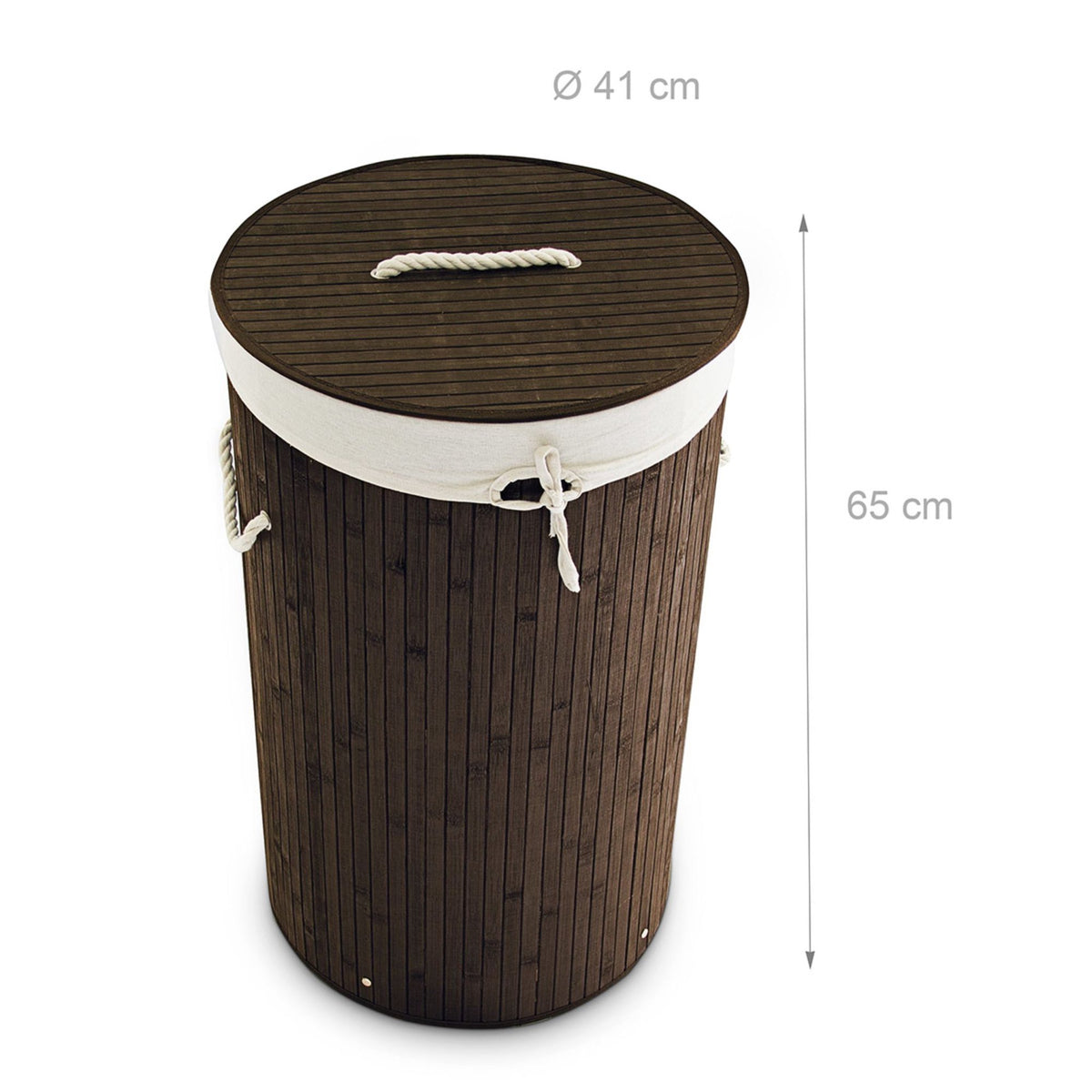 Laundry basket bamboo round
