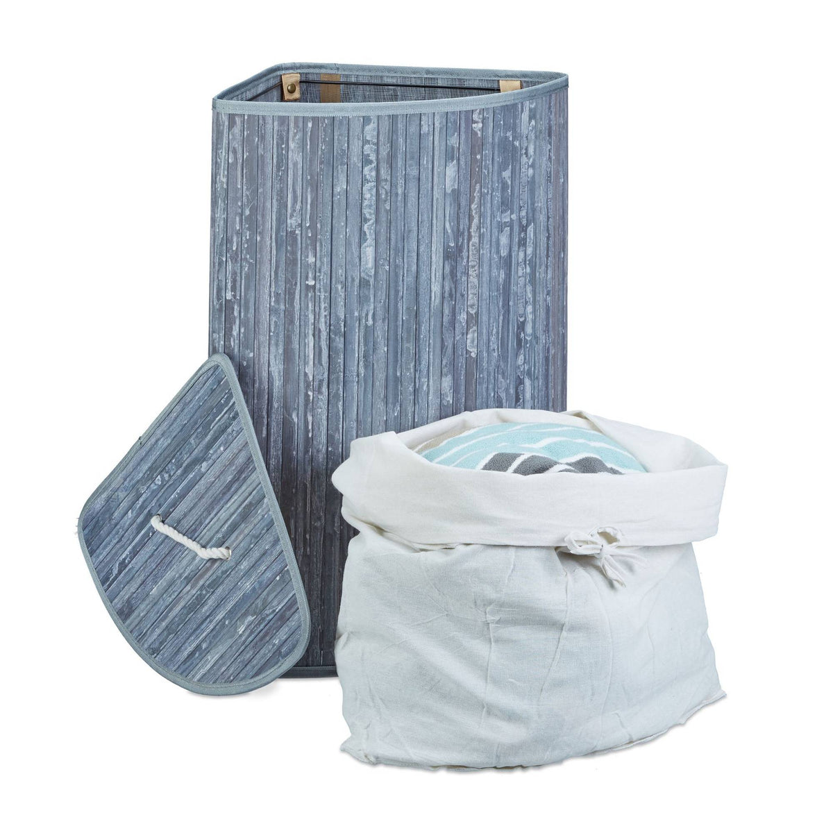 Laundry basket corner bamboo