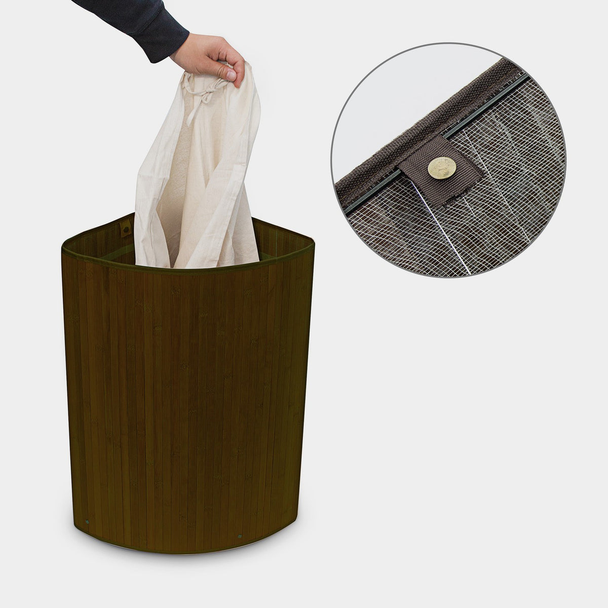 Laundry basket corner bamboo