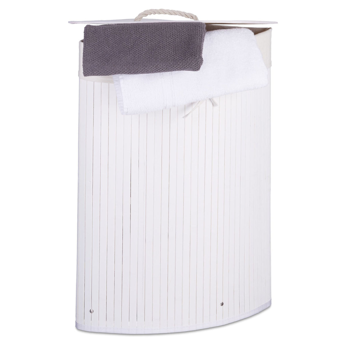 Laundry basket corner bamboo