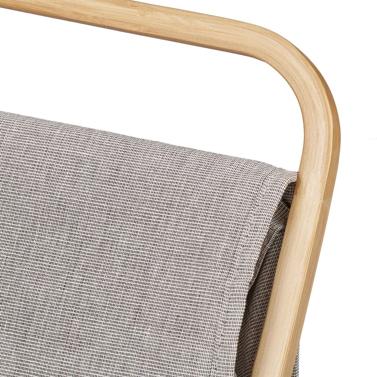 Laundry basket in fabric and bamboo