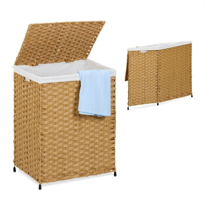 Laundry basket in rattan look 90 l