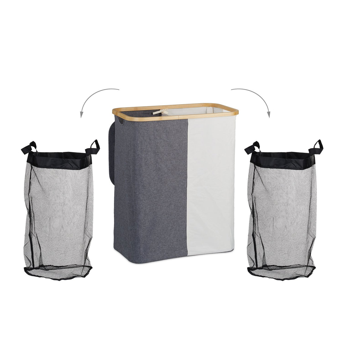 Laundry basket with 2 compartments 110 l