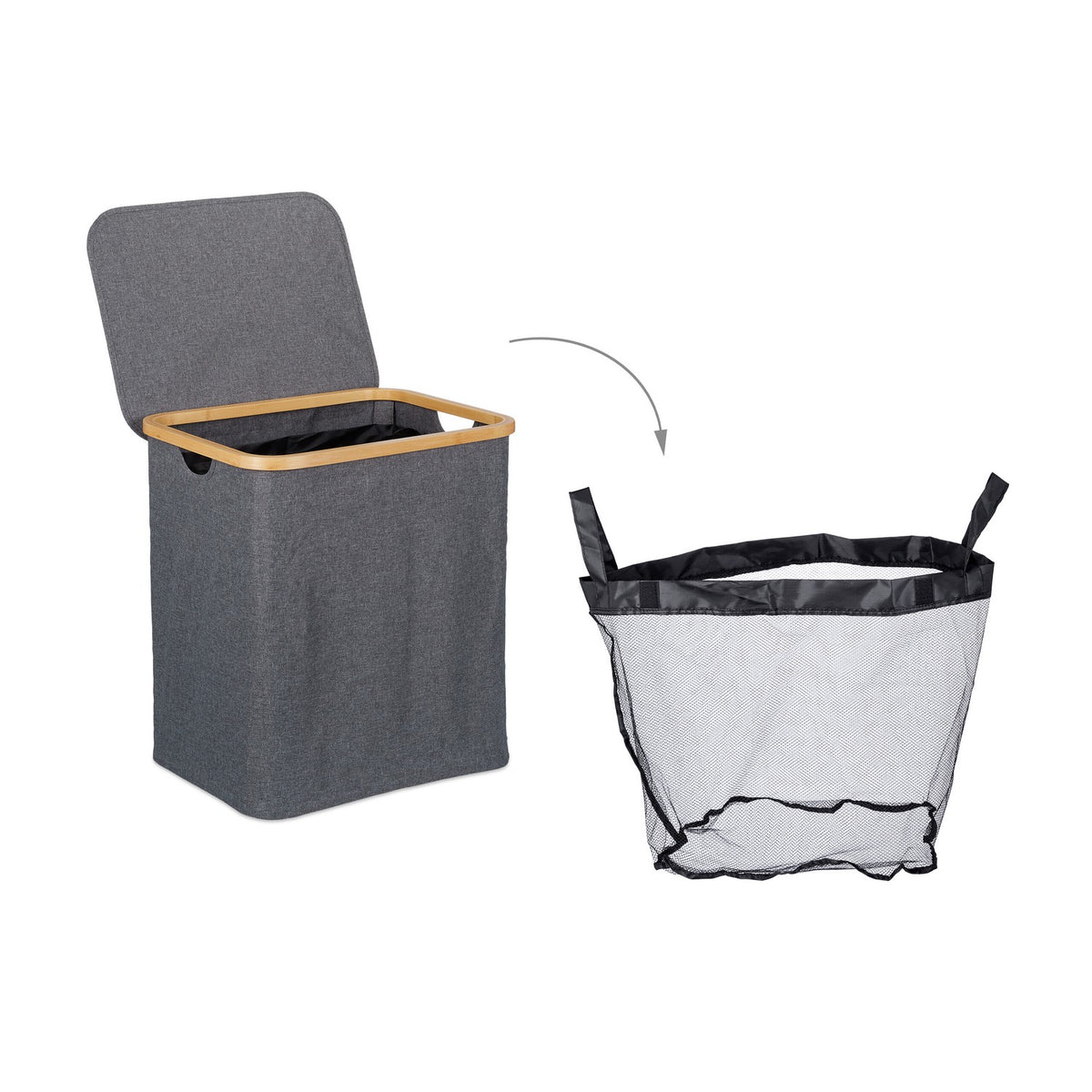 Laundry basket with lid 80 l