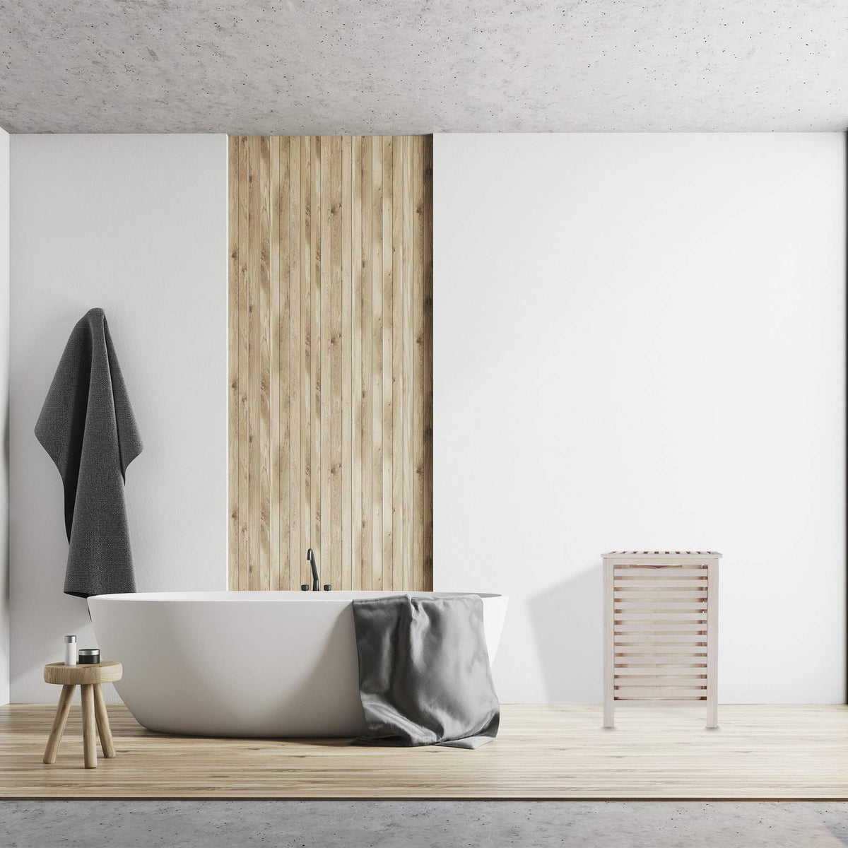 Laundry room Walnut White