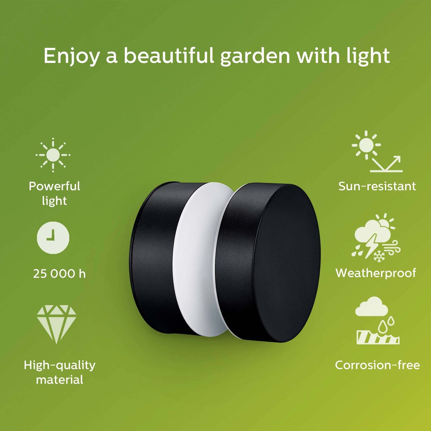 Laven LED wall lamp Stainless steel Black IP44 Warm 6W 600lm