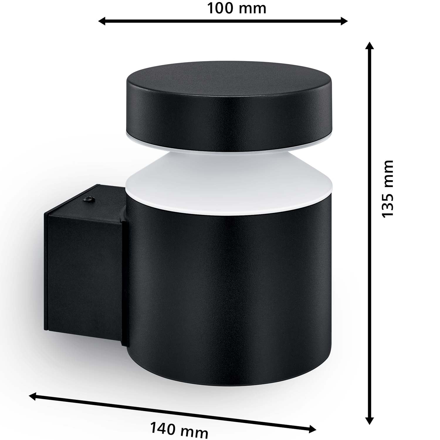 Laven LED wall lamp Up Stainless steel Black IP44 Warm 6W 600lm