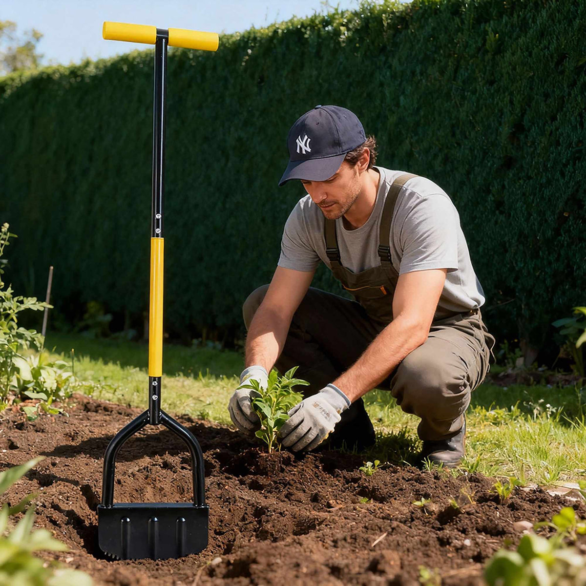 Lawn Edger with Serrated Steel Blade, Long Handle