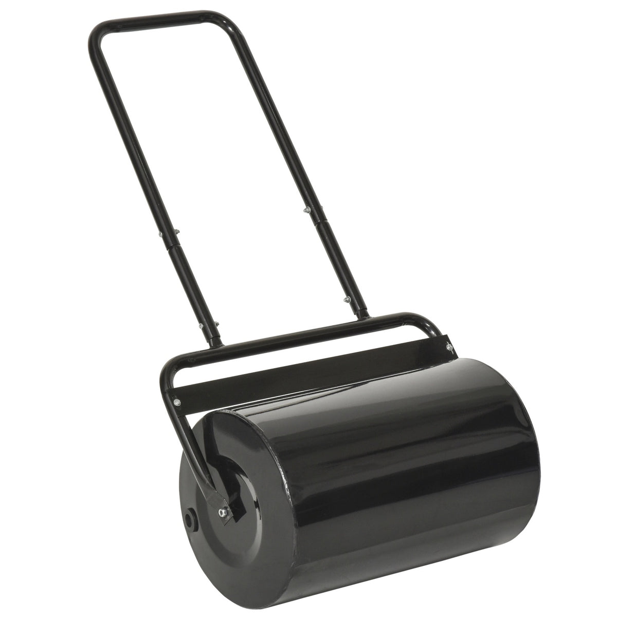 Lawn Roller With U-Handle, Garden Roller, 32Cm Diameter, 38L Water/62Kg Sand, Metal, Black, 57X32.5X107Cm