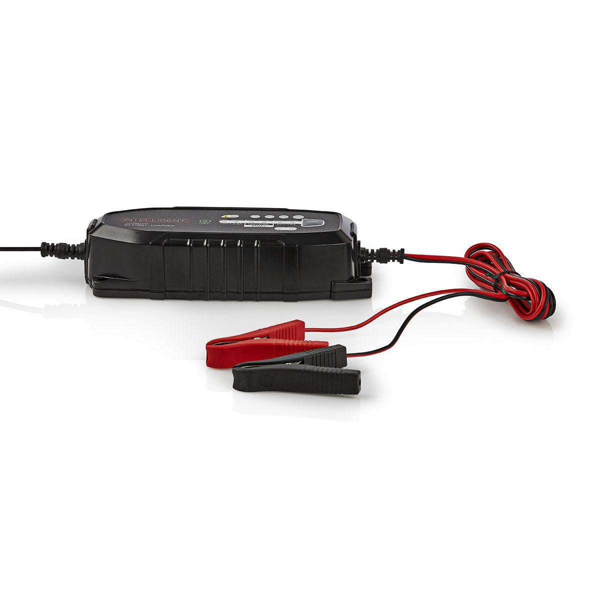 Lead Acid Battery Charger | 6 / 12 / 12.8 V DC | 3.8 A| Maintenance charge | Euro / Type C (CEE 7/16) | Battery Clamps | Battery type energy: AGM / Lead-acid / Gel / SLA / VRLA | Black