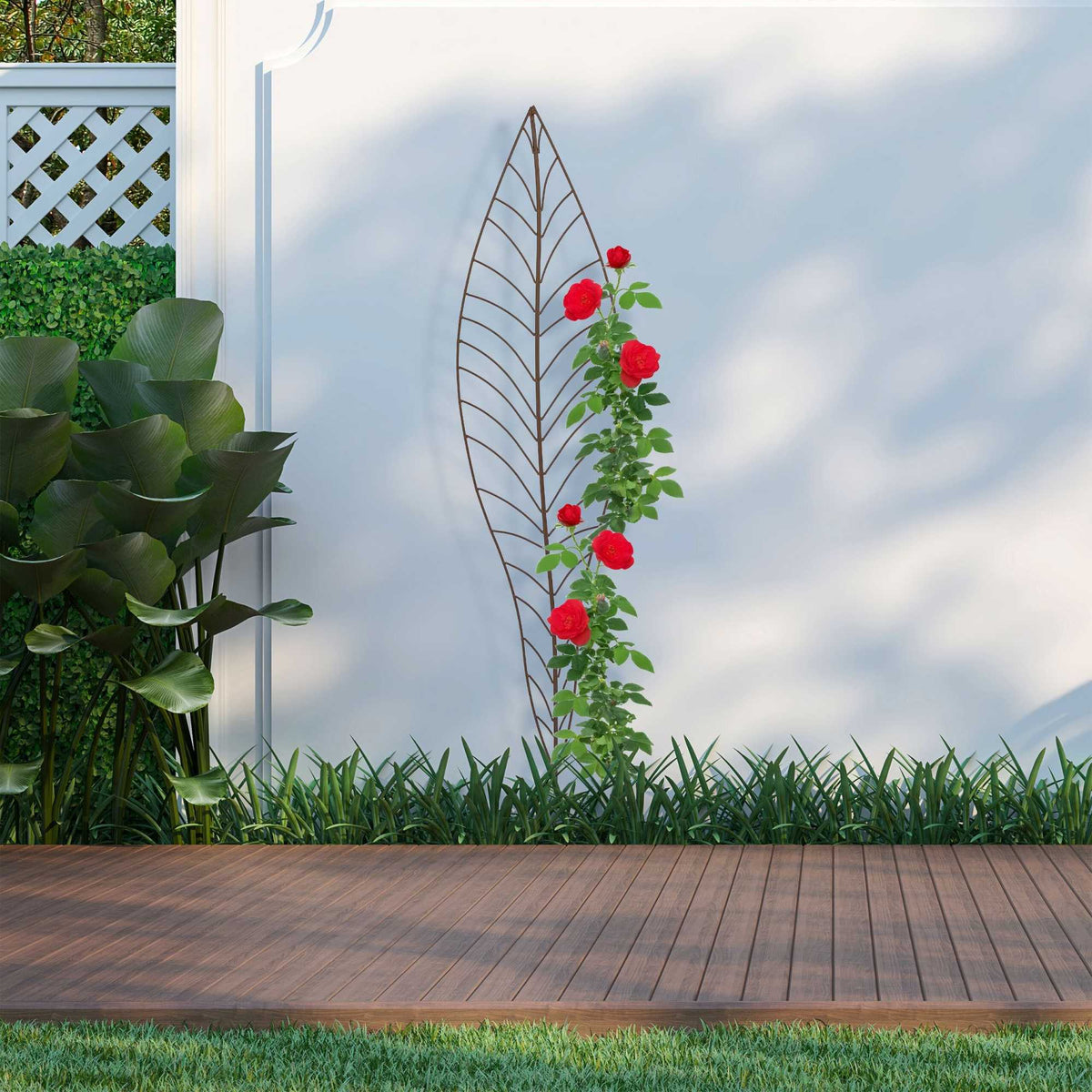 Leaf Plant Supports, Set of 2 – Metal Garden Stakes