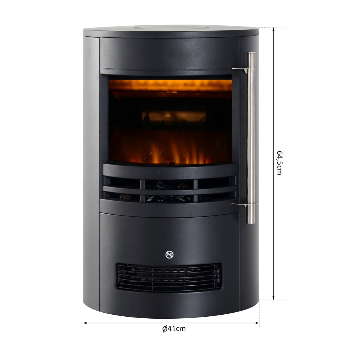 Led Electric Fireplace Wall Fireplace Freestanding Fireplace Stove With Flame Effect 900/2000W 41X41X64.5Cm