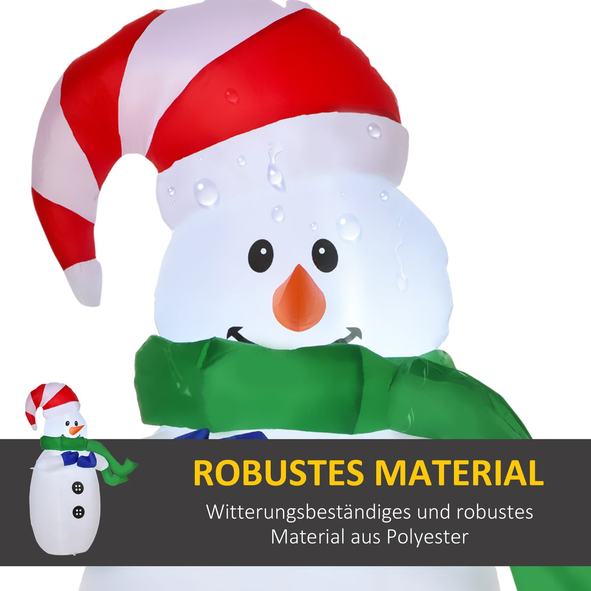 Led Figure Motif Christmas Santa Claus Snowman Inflatable Christmas Decoration Illuminated Garden, L 55 X W 45 X H 120 Cm, Ip 44, Warm White