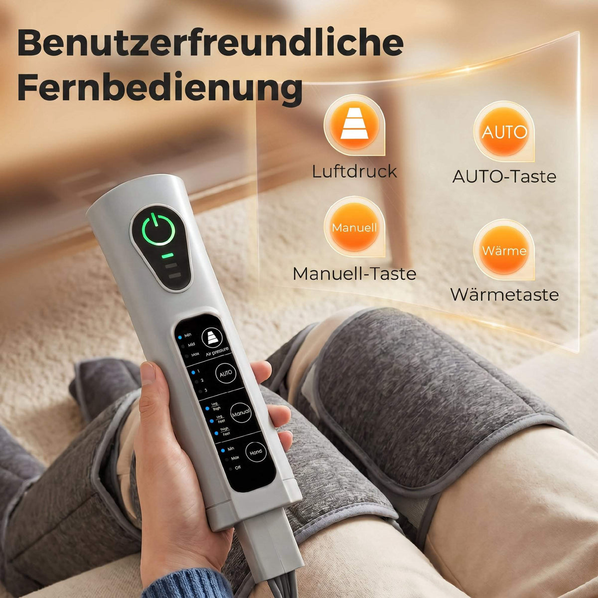 Leg Compression Massager With Heat, 3 Modes, 3 Intensities
