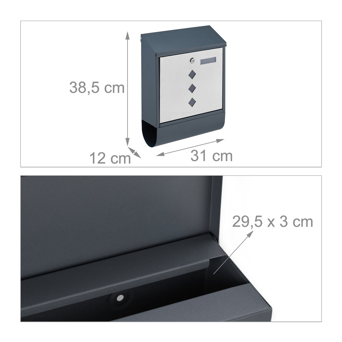 Letterbox with newspaper compartment