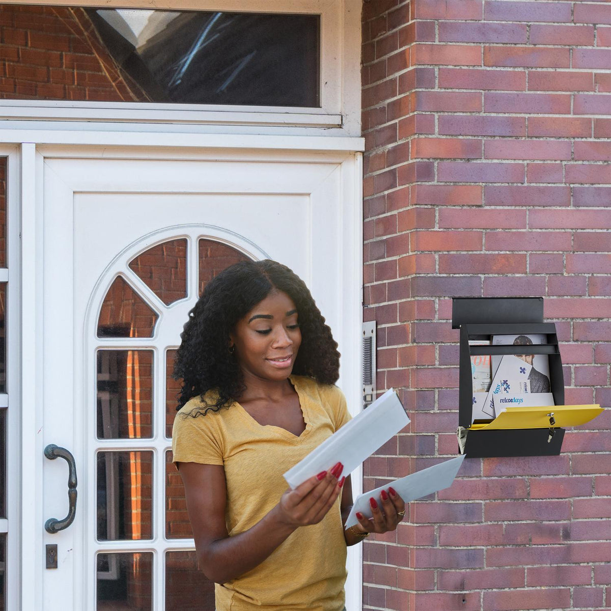 Letterbox with newspaper holder