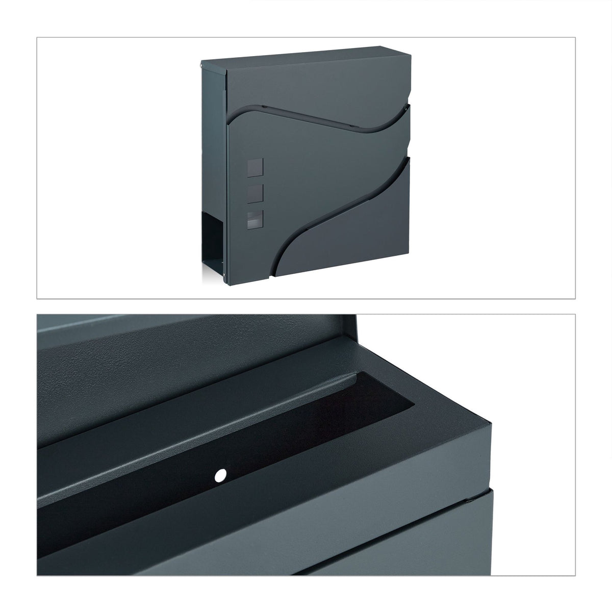 Letterbox with newspaper holder anthracite grey