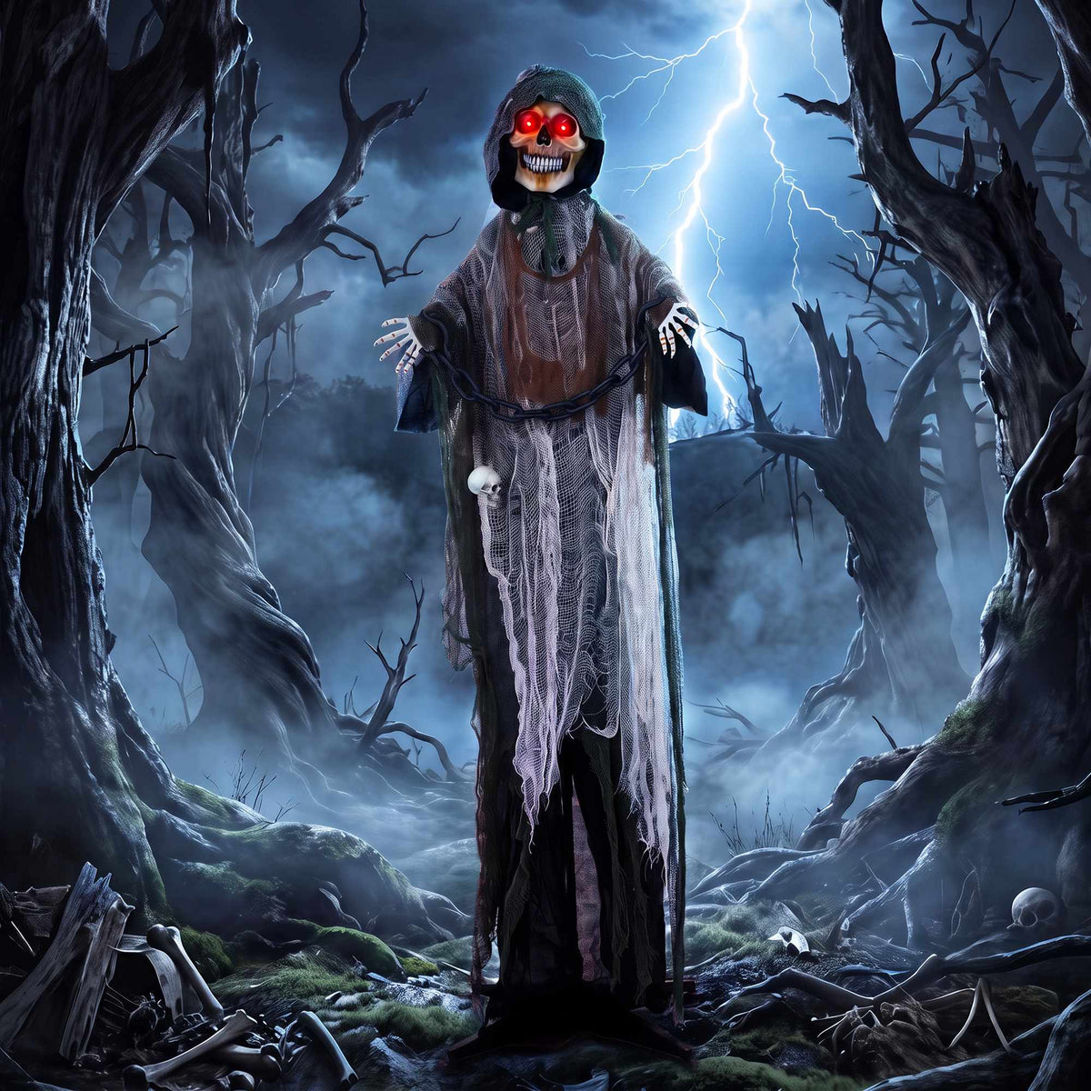 Lifesize 170 cm Animated Grim Reaper with Sound & Lights
