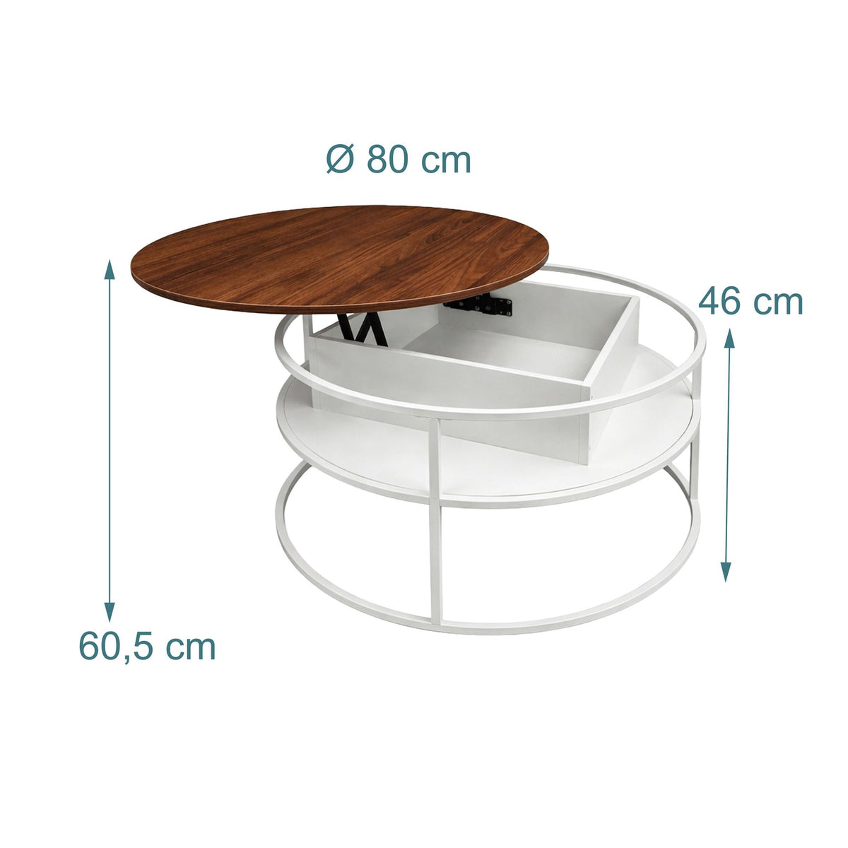 Lift-Top Coffee Table – Height-Adjustable Hidden Storage