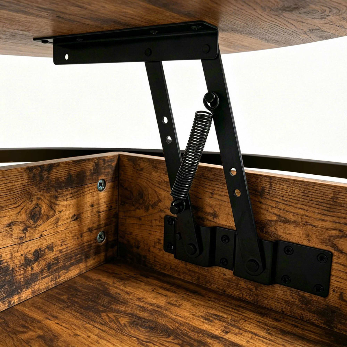 Lift-Top Coffee Table with Storage, Black Industrial Design