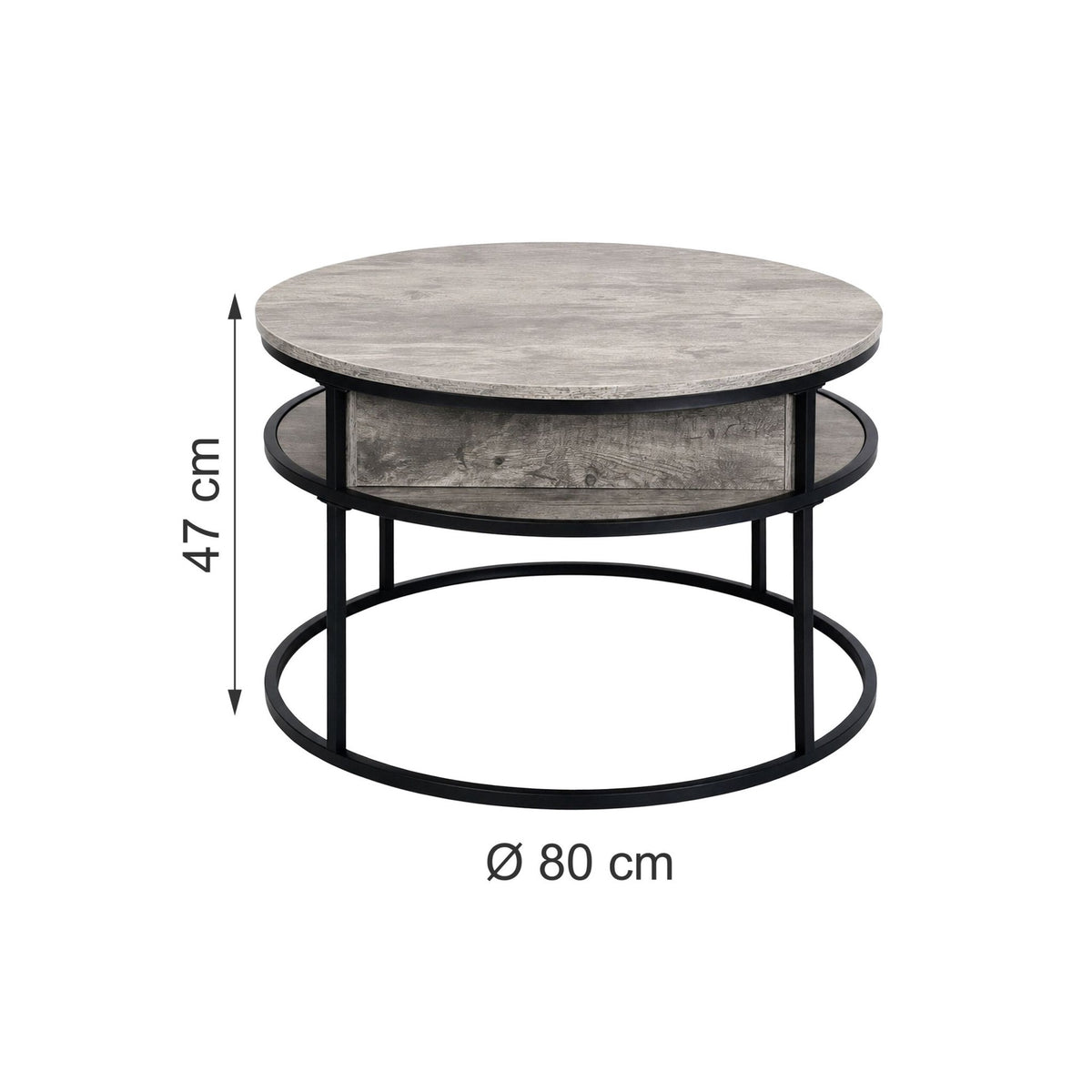 Lift-Top Coffee Table with Storage, Wood-Effect Finish