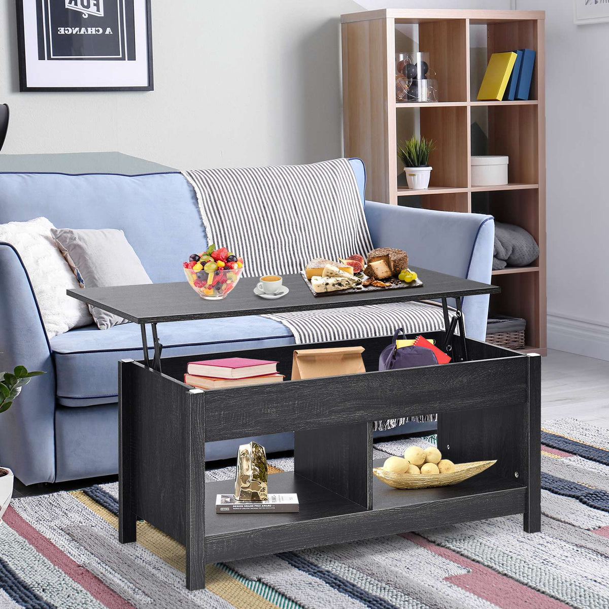 Lift-Top Storage Coffee Table, 109 cm, Black