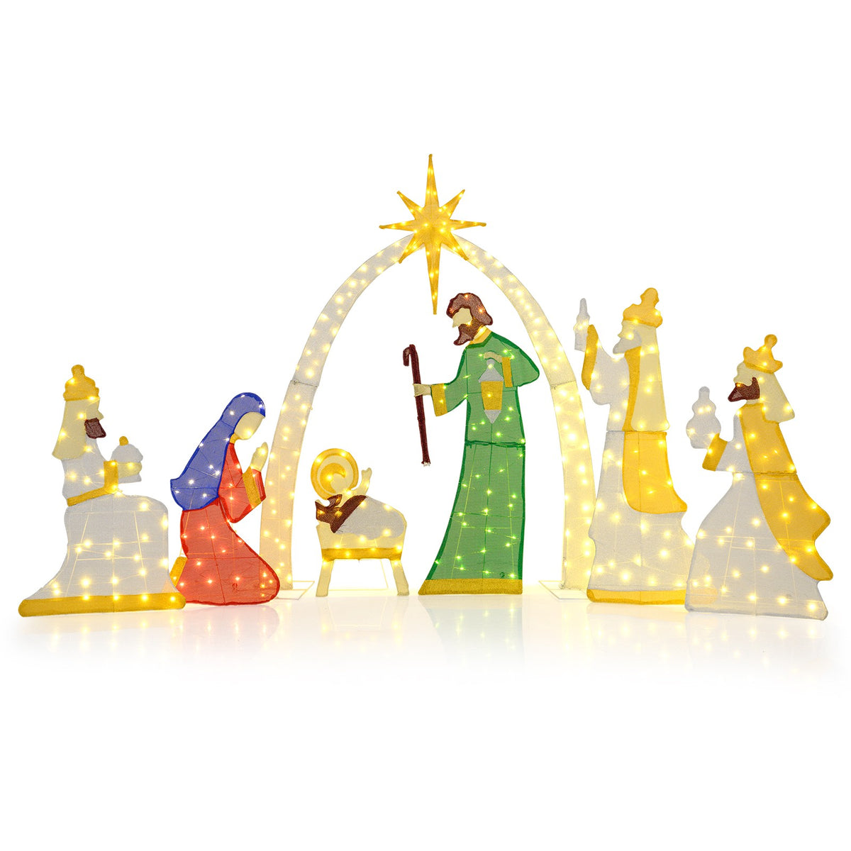 Lighted Nativity Scene Set, 7-Piece, 1.5 m, 310 LEDs