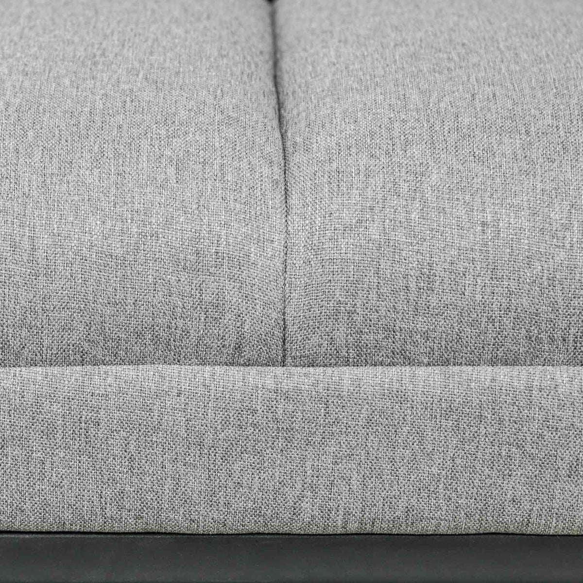 Light gray upholstered bench in linen look for bedrooms