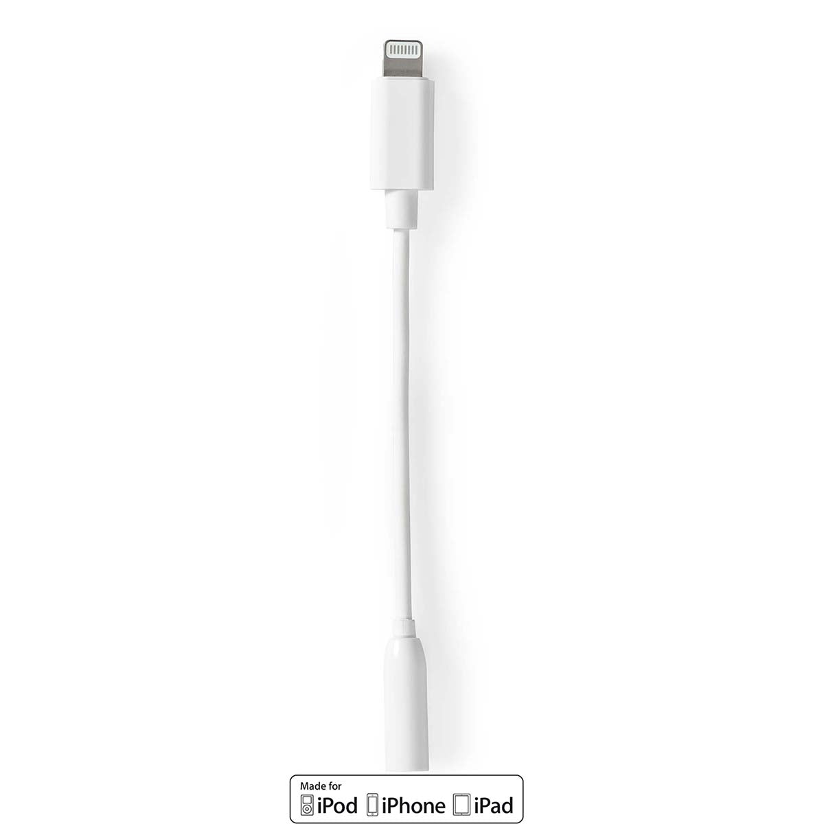 Lightning Adapter | Apple Lightning, 8-pin | 3.5 mm Female | Nickel Plated | 0.10 m | Round | PVC