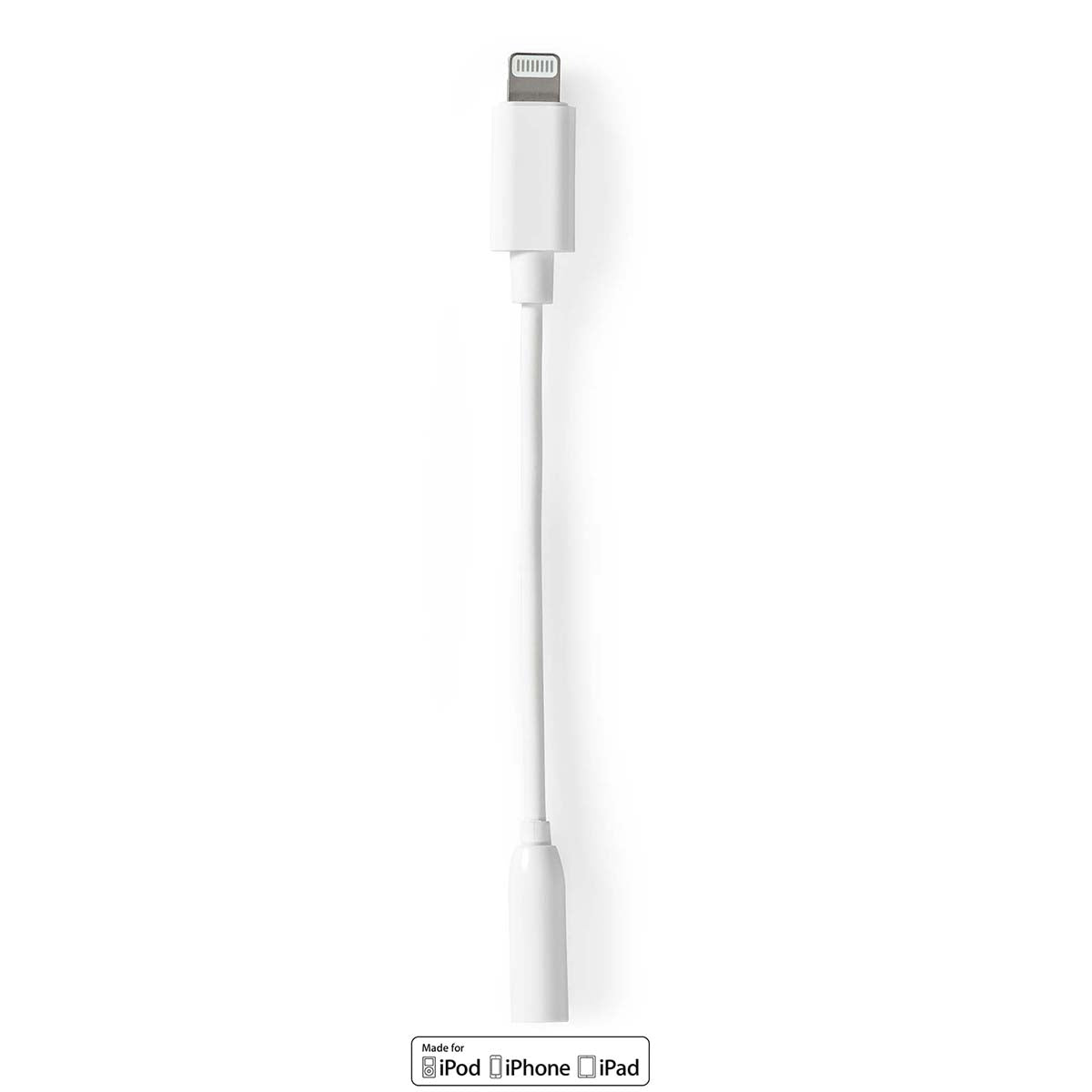 Lightning Adapter | Apple Lightning, 8-pin | 3.5 mm Female | Nickel Plated | 0.10 m | Round | TPE