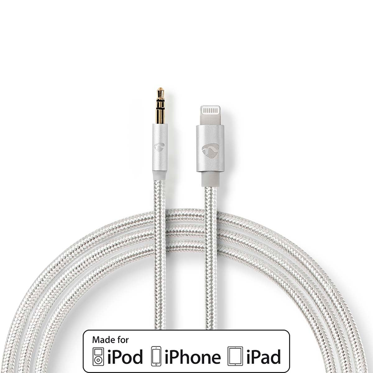 Lightning Adapter | Apple Lightning, 8-pin | 3.5 mm Male | Gold Plated | 1.00 m | Round | Nylon
