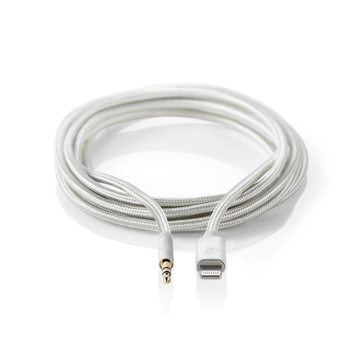Lightning Adapter | Apple Lightning, 8-pin | 3.5 mm Male | Gold Plated | 1.00 m | Round | Nylon