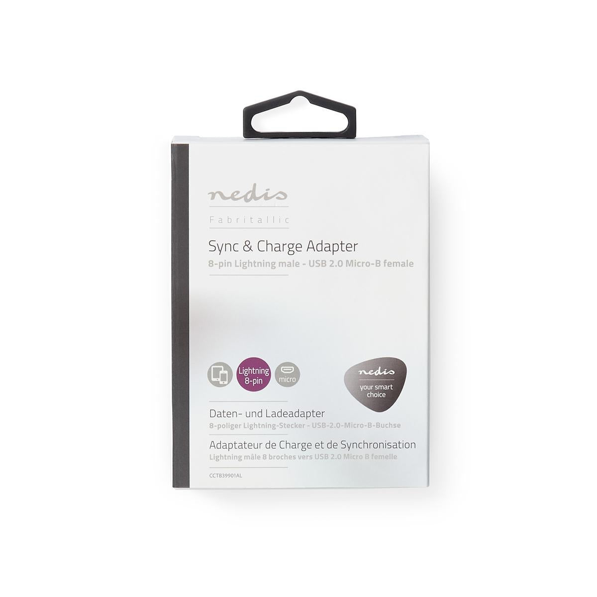 Lightning Adapter | Apple Lightning, 8-pin | USB Micro-B Female | Gold Plated | Round | Aluminum