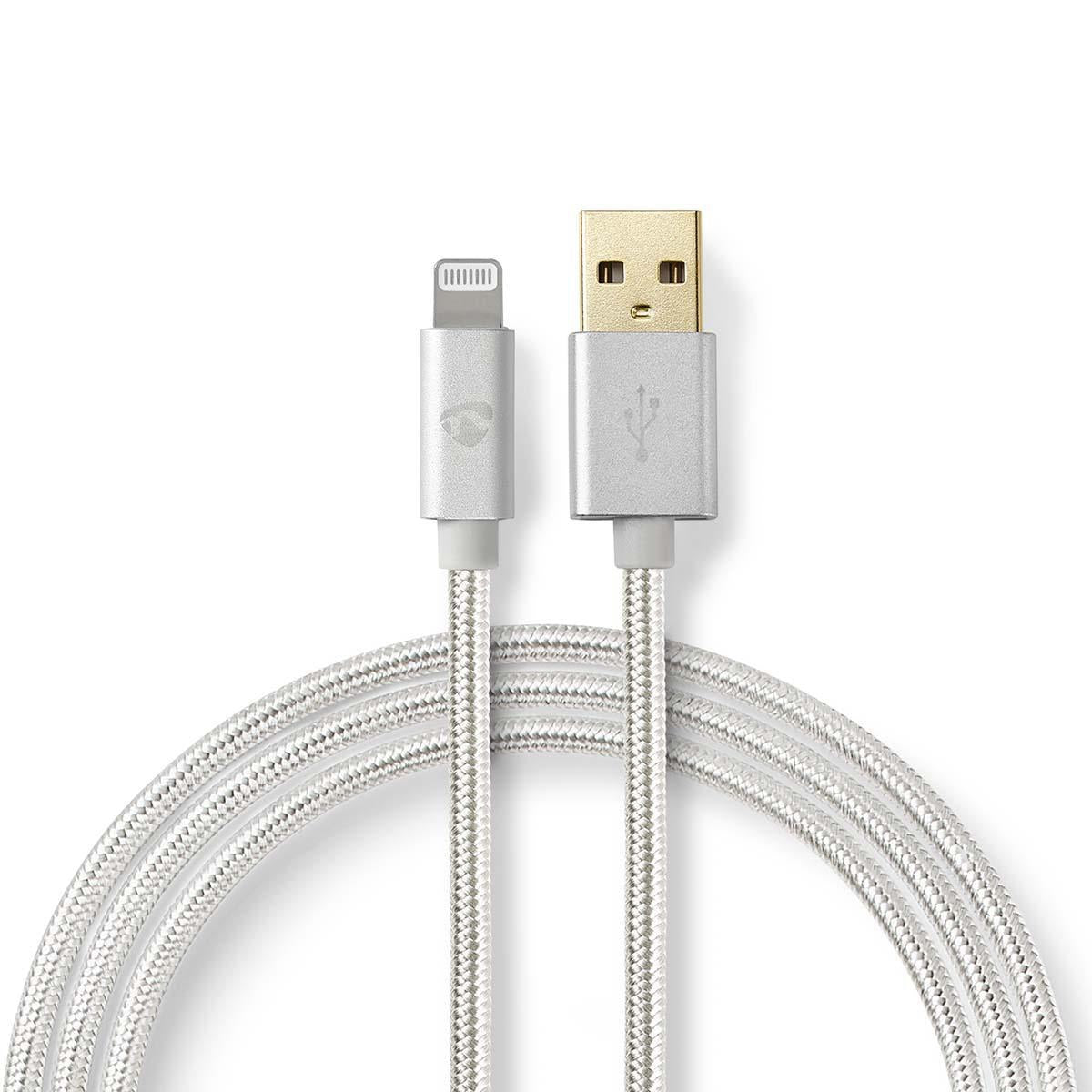 Lightning Cable | USB 2.0 | Apple Lightning, 8-pin | USB-A Male | 480 Mbps | Gold Plated | 3.00 m | Round | Braided / Nylon | Aluminum | Carton with covered window