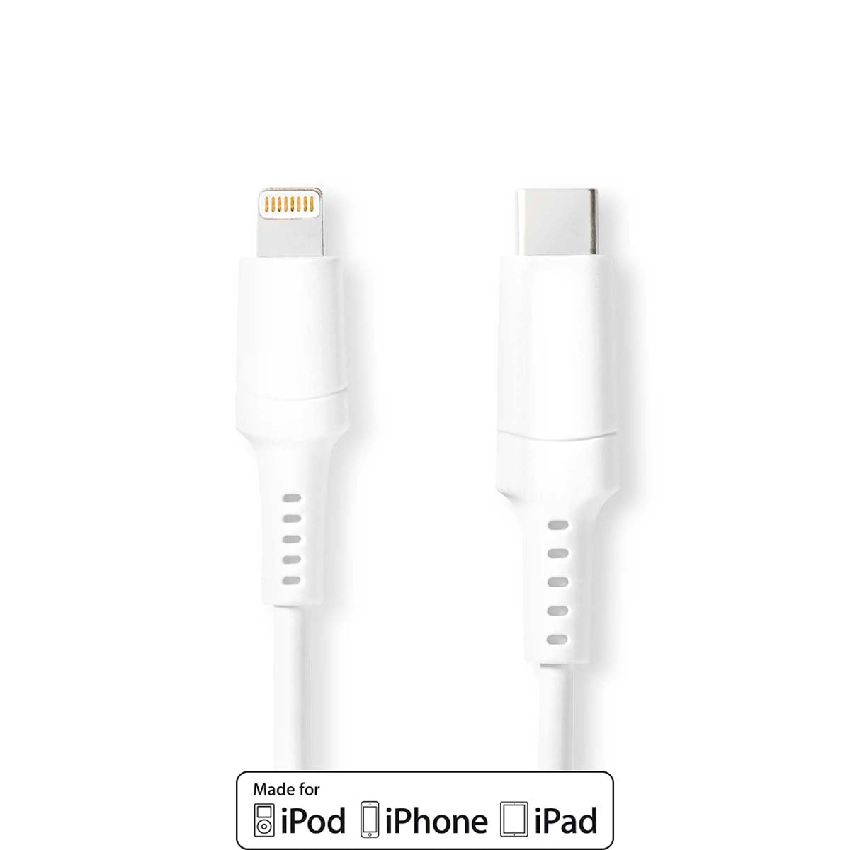 Lightning Cable | USB 2.0 | Apple Lightning, 8-pin | USB-C™ Male | 480 Mbps | Nickel Plated | 1.00 m | Round | PVC | White | Box
