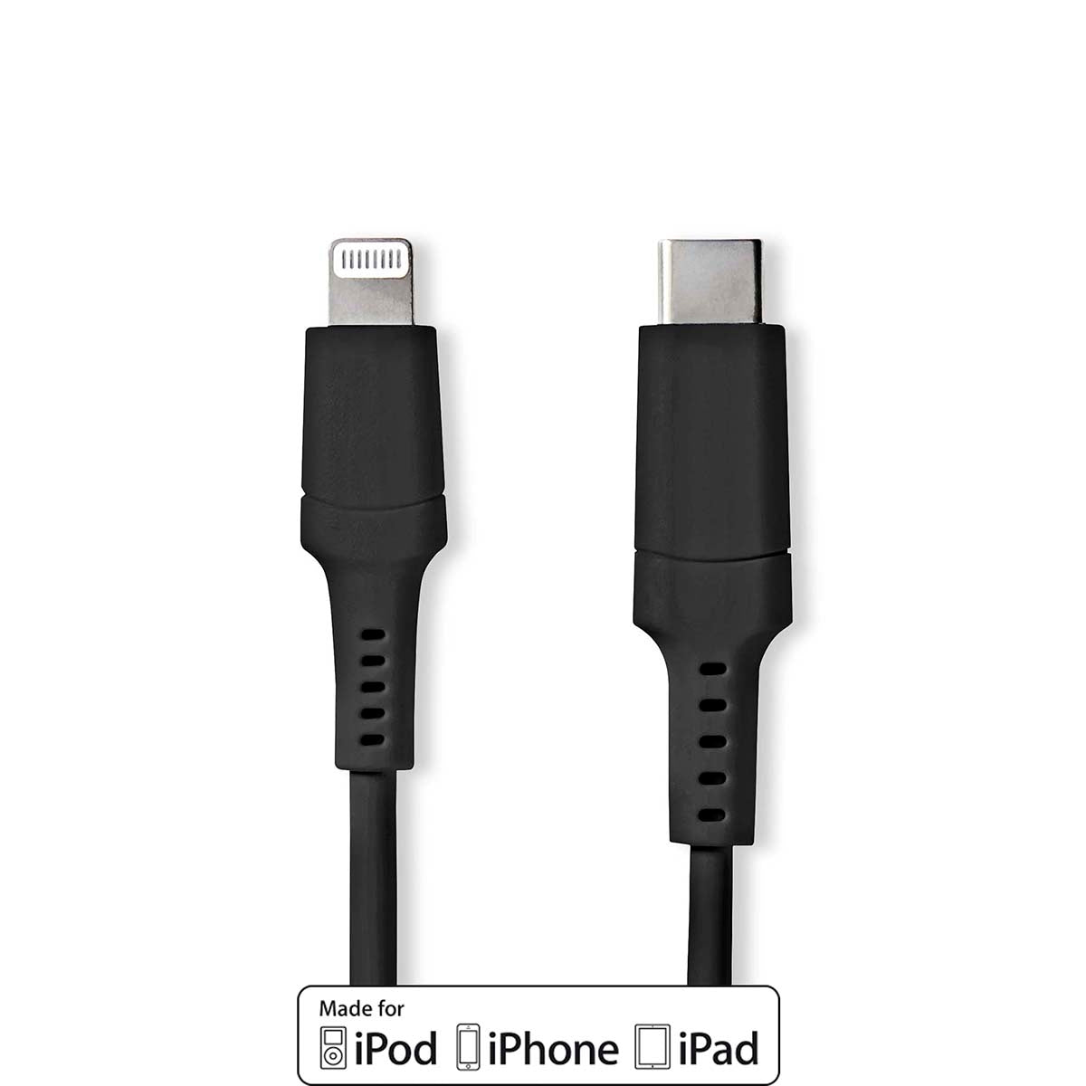 Lightning Cable | USB 2.0 | Apple Lightning, 8-pin | USB-C™ Male | 480 Mbps | Nickel Plated | 2.00 m | Round | PVC | Black | Box