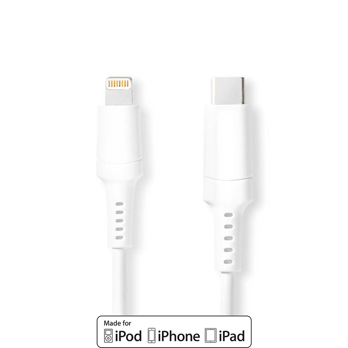 Lightning Cable | USB 2.0 | Apple Lightning, 8-pin | USB-C™ Male | 480 Mbps | Nickel Plated | 2.00 m | Round | PVC | White | Box