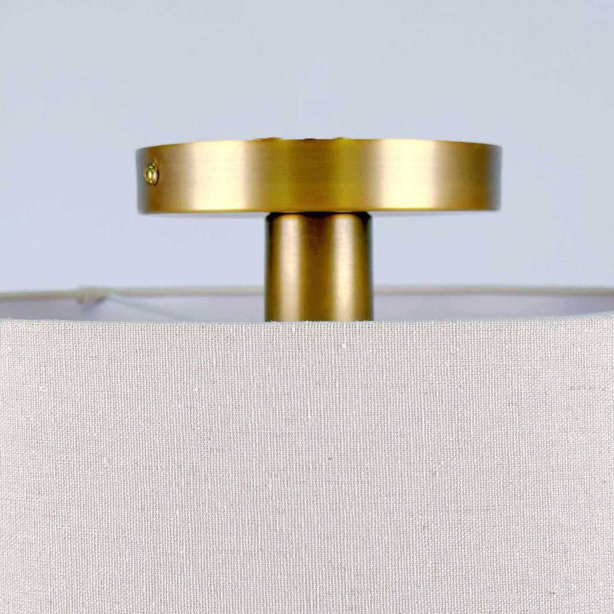 Linen Ceiling Lamp, Beige Bronze, 24x35 cm