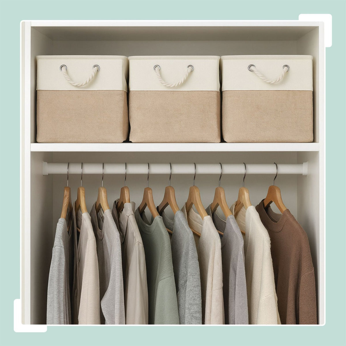 Linen Storage Baskets Set of 3 – Two-Tone Design
