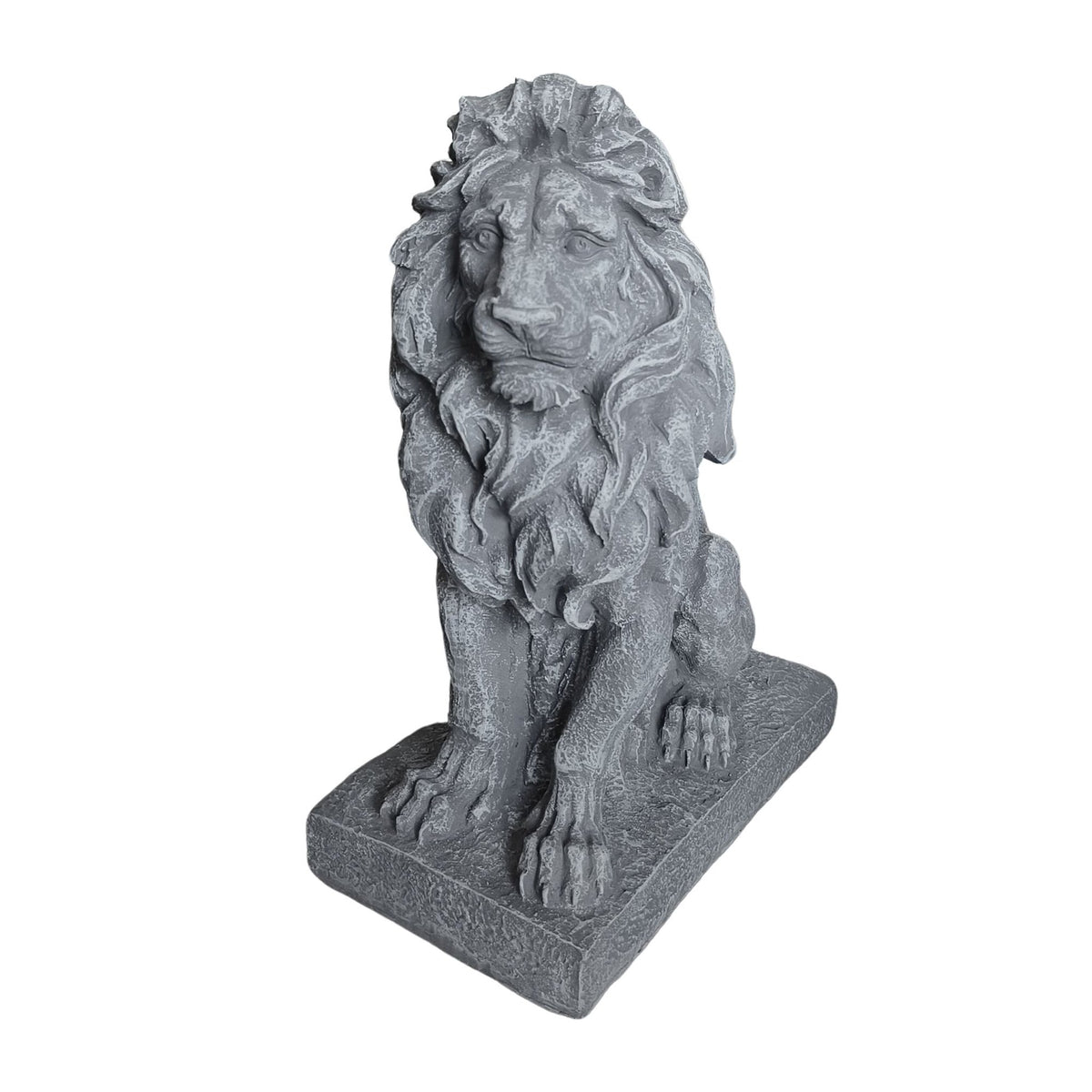 Lion Garden Statue, Weather-Resistant Polyresin