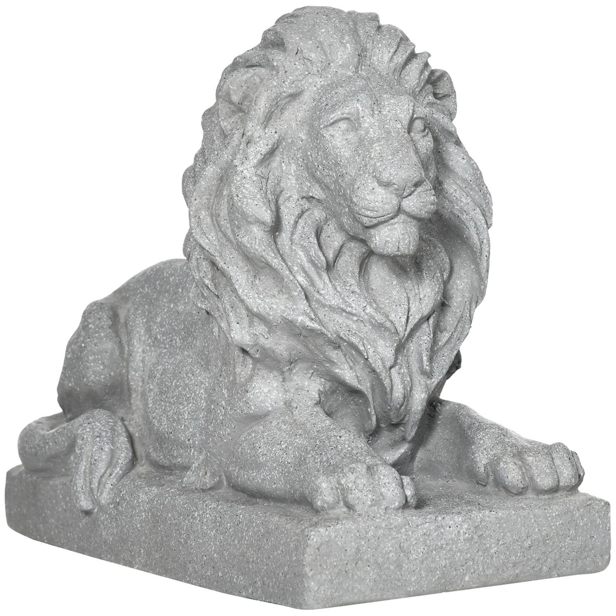 Lion Sculpture Weather Resistant Garden Figure Outdoor Ornament Garden Decoration For Home Lawn Yard Gray