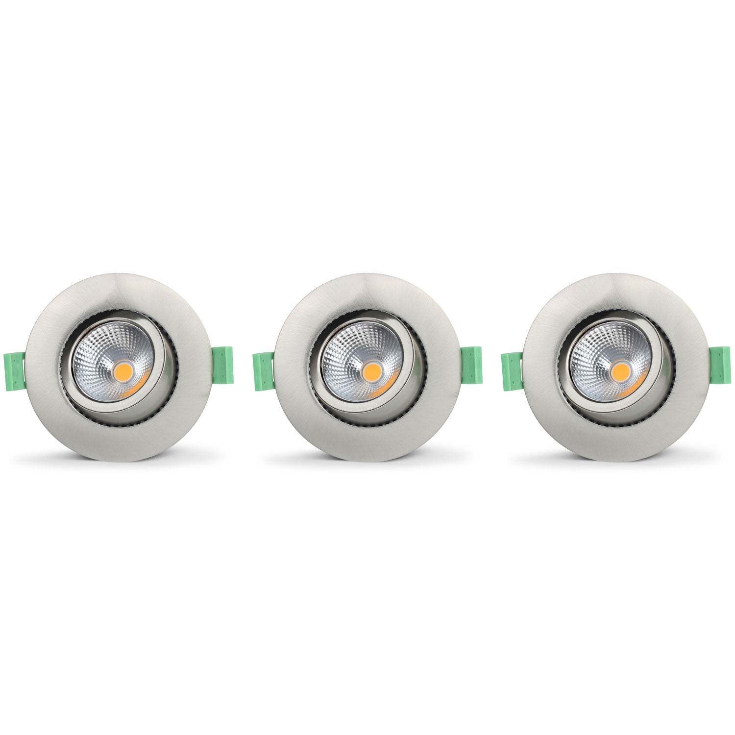 Lisa Dimmable Recessed downlight 3000K 600lm IP65 3-pack Brushed steel