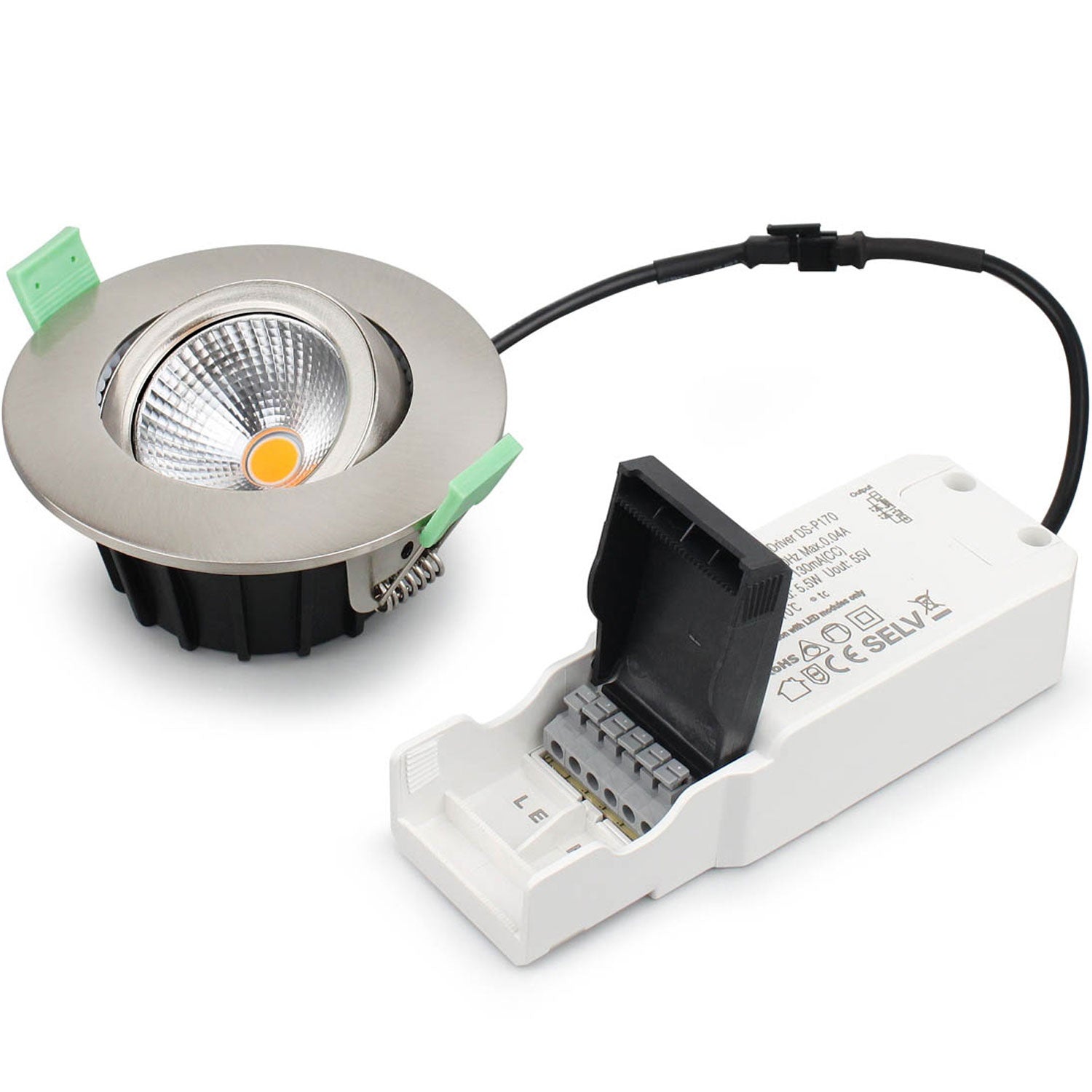Lisa Dimmable Recessed downlight 3000K 600lm IP65 3-pack Brushed steel