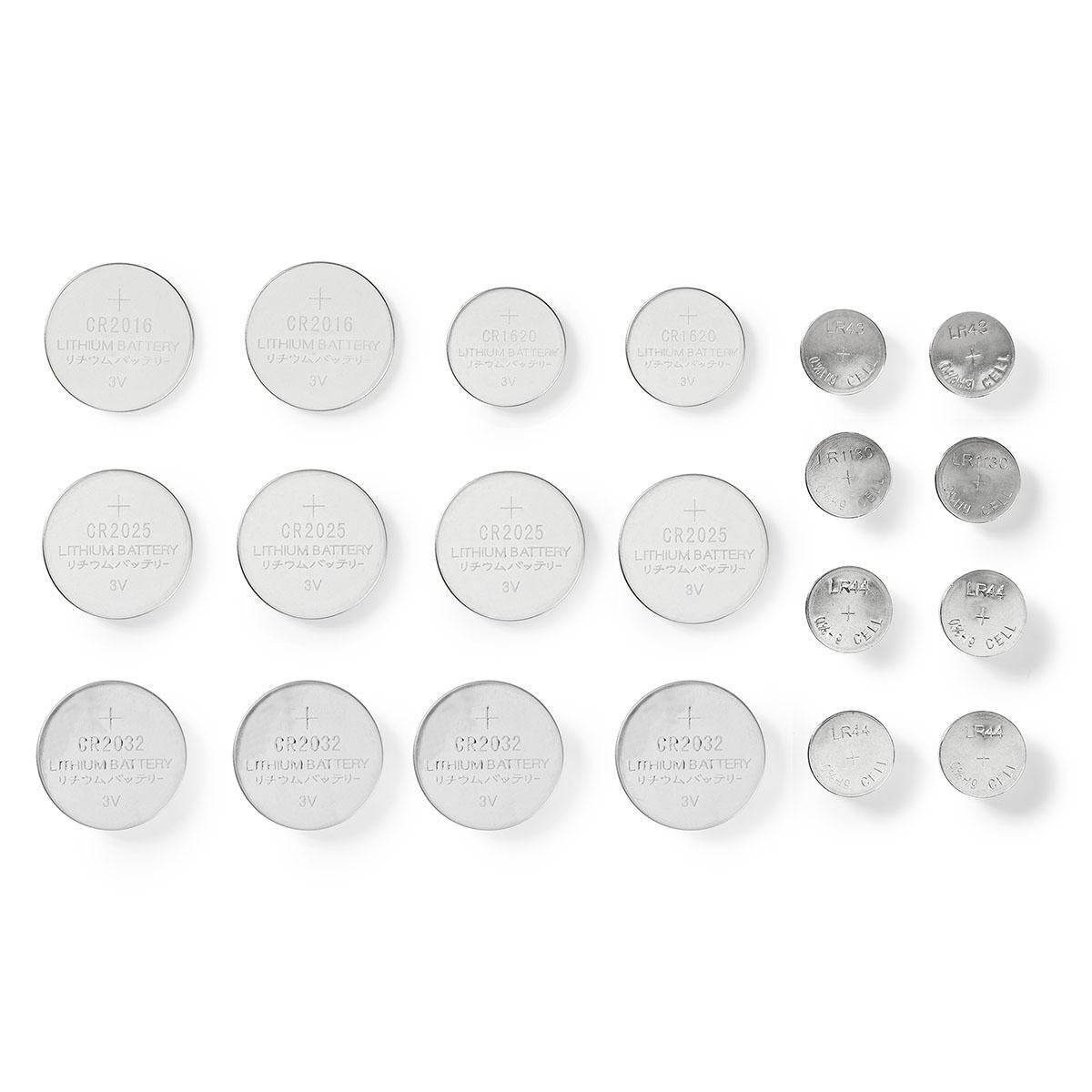 Lithium / Alkaline Button Cell Battery Multi Pack | 1.5 / 3 V DC | Alkaline / Lithium | CR1620 / CR2016 / CR2025 / CR2032 / LR43 / LR44 / LR54 | Number of batteries: 20 pcs. | Various devices